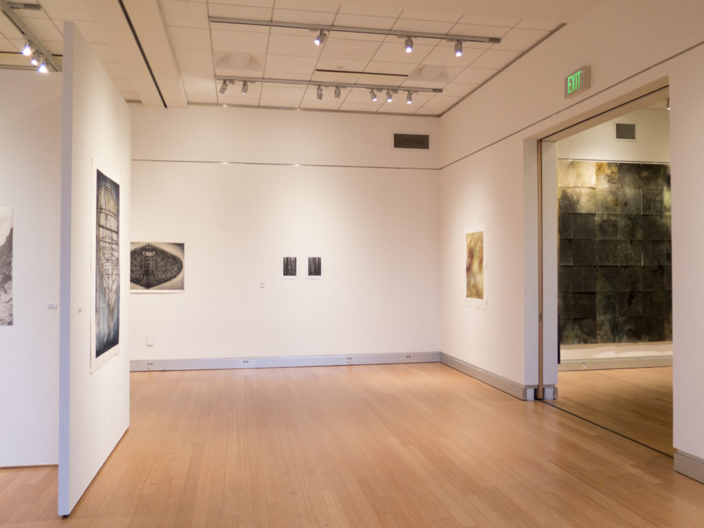View of severall smaller works at Santa Rosa art gallery